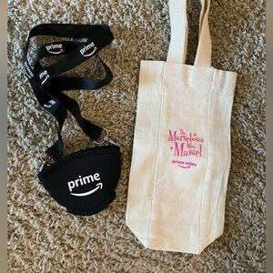 Prime Video Marvelous Mrs. Maisel Canvas Wine Bag and Wine Glass Holder Lanyard